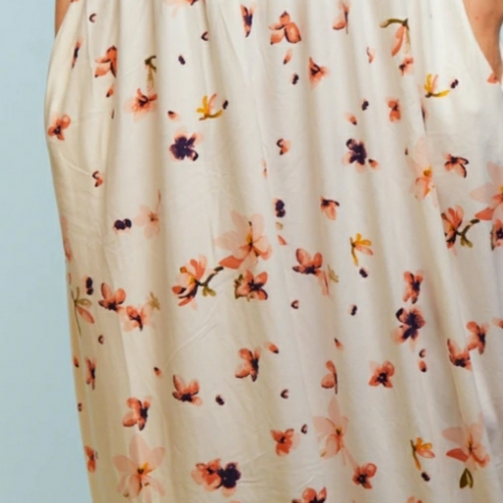 Floral Print Ivory Maxi Dress NWT S, M, L, XL - Picture 3 of 5